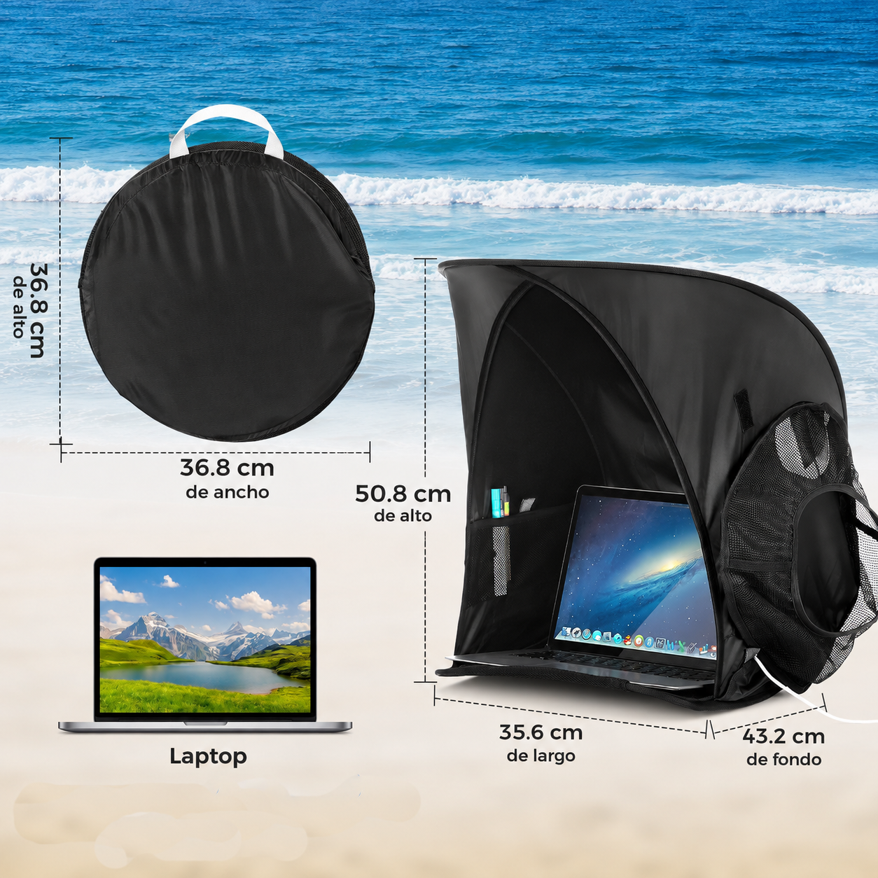 Parasol Portátil Laptop - Sunscreen Impermeable Computadora - Imagen 4
