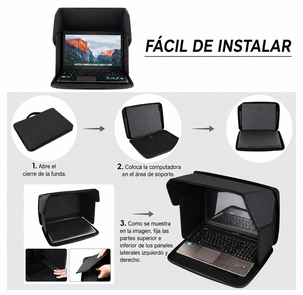 Parasol Para Laptop | Protector De Pantalla | Funda Portátil - Imagen 4